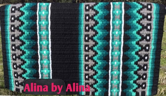 Turquoise Saddle Pad Western Horse Saddle Show Pad Blanket 100