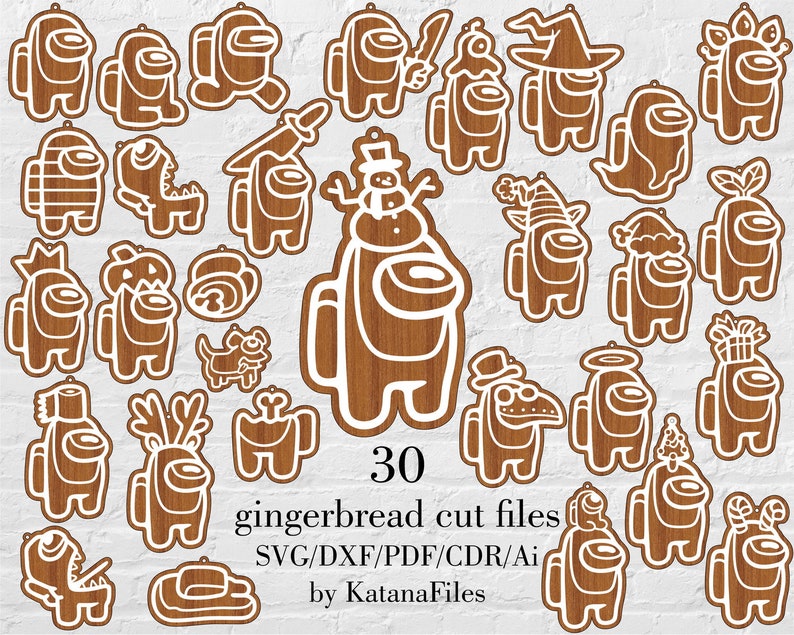 Download Among us gingerbread ornaments svg dxf pdf cdr ai files ...
