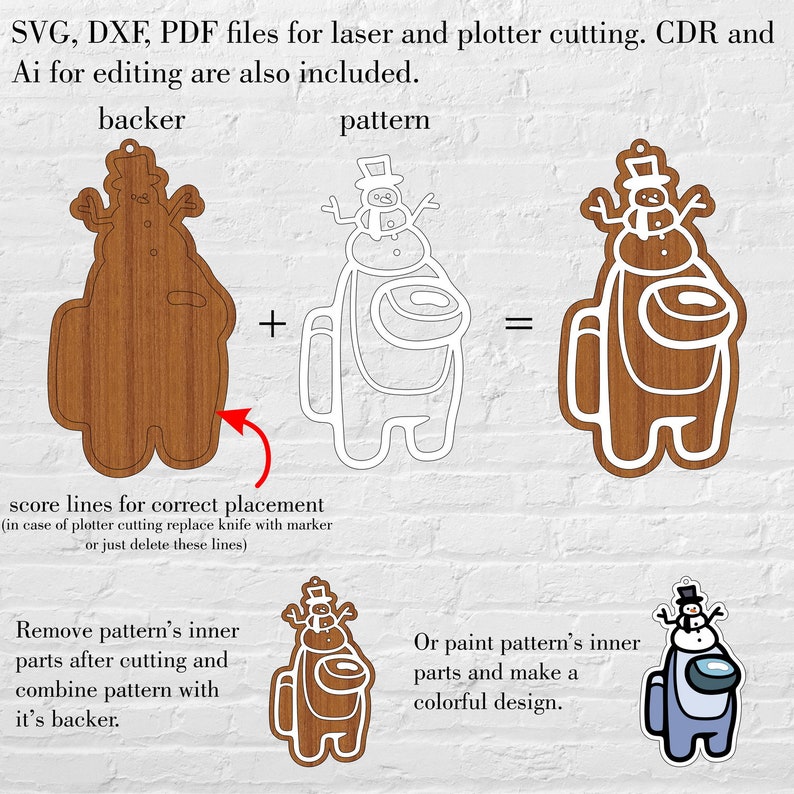 Download Among us gingerbread ornaments svg dxf pdf cdr ai files ...