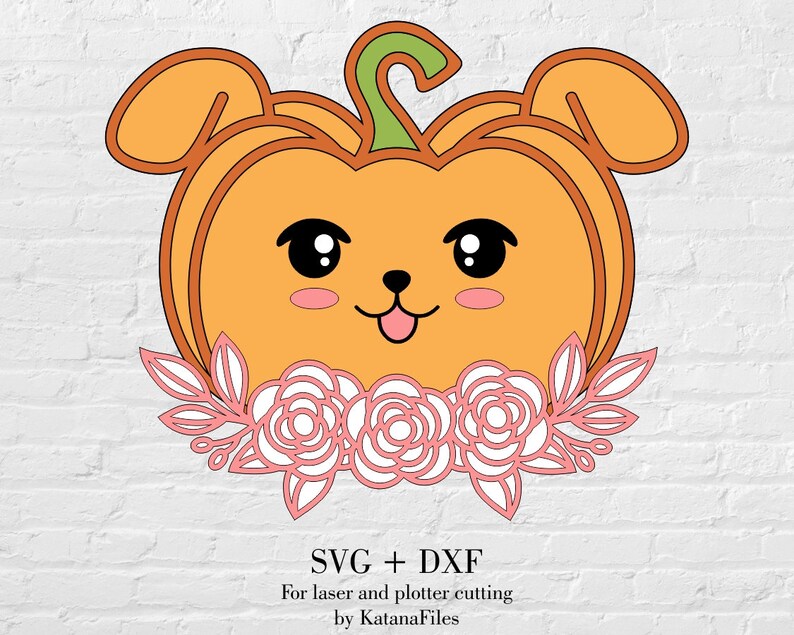 Download Cute pumpkin dog SVG and DXF cut files for home Halloween ...