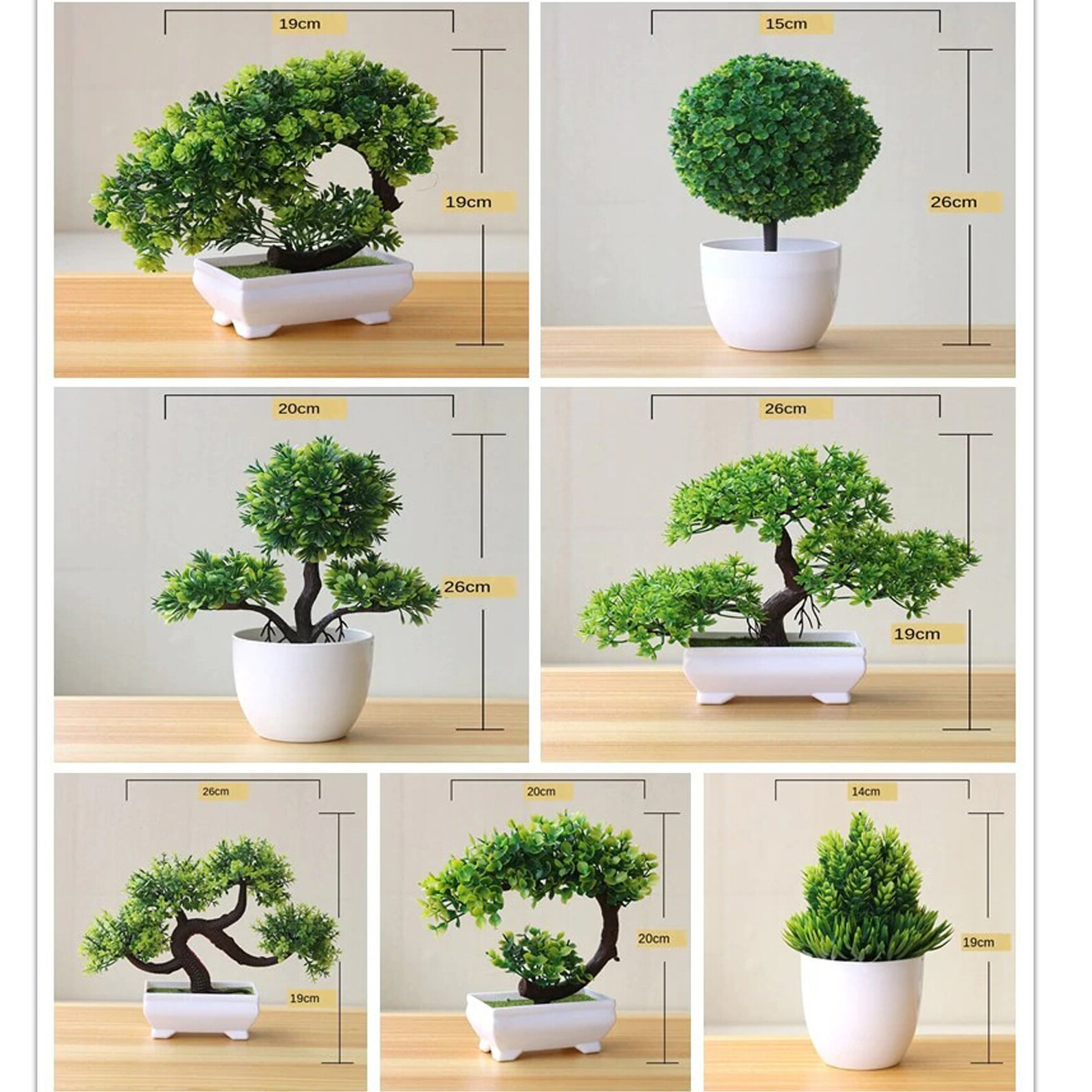 Artificial Bonsai Tree Small Fake Tree with White Square Pot Etsy