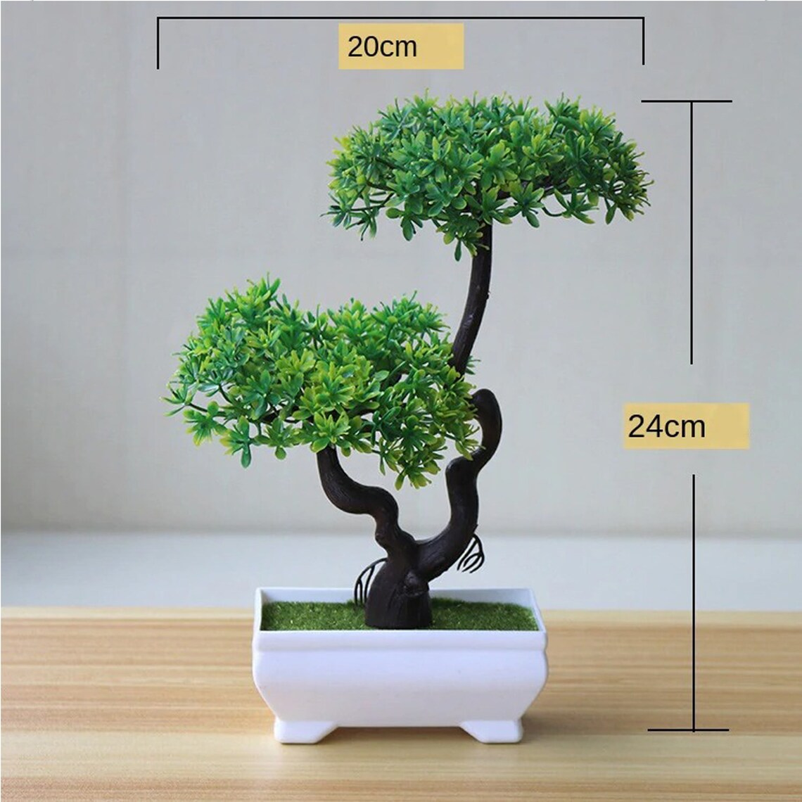 Artificial Bonsai Tree Small Fake Tree with White Square Pot Etsy