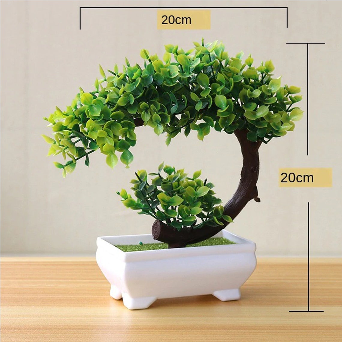 Artificial Bonsai Tree Small Fake Tree with White Square Pot Etsy
