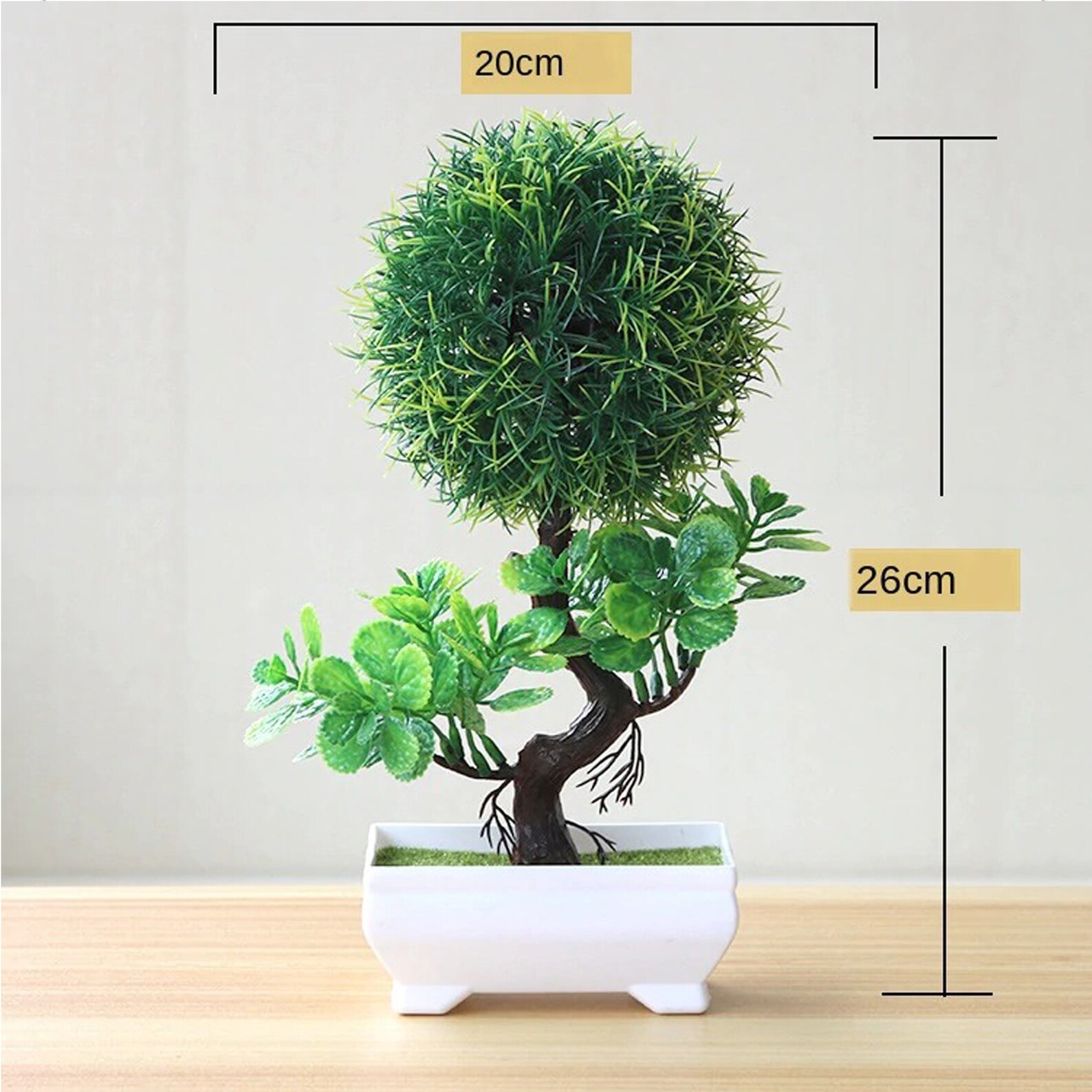 Artificial Bonsai Tree Small Fake Tree with White Square Pot Etsy