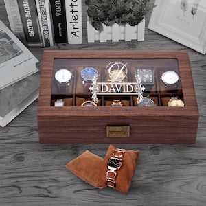 Personalized Watch Box Holds 10 Watches Watch Case Watch Organizer Watch Storage Engraved Monogram Custom Designs Etsy UK