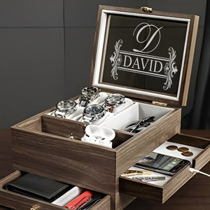 mens watch box | Personalized watch box for men | engraved watch box | watch display case | wood watch box | Watch box Personalized