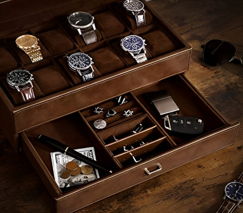 personalized gifts watch box with drawer mens watch box wood watch box engraved watch box watch display case Engraved Watch Case.jpg