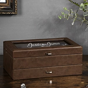 personalized gifts watch box with drawer mens watch box wood watch box engraved watch box watch display case Engraved Watch Case.jpg