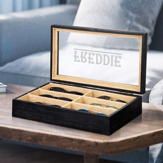 Sunglasses Display Case Wooden Compartments Glasses Etsy