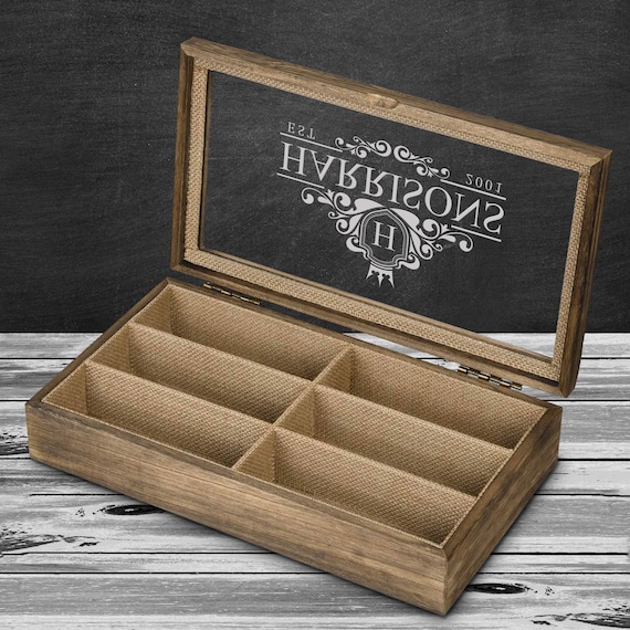Organizer Per Occhiali Da Sole In Legno Con Coperchio In Vetro – Contiene 14 Occhiali + Cassetto – Espositore Da Tavolo Nero