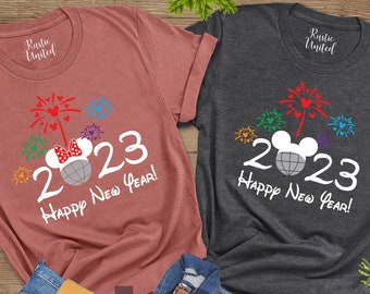 Happy New Years 2023 Shirt, Disney Christmas Shirt, Mickey Christmas Party Shirt, Disney Christmas Family Shirts, Christmas Fireworks Shirt