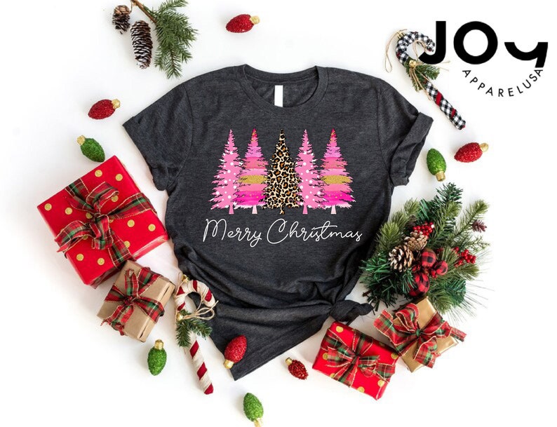 Ladies Merry Christmas Shirt Women Christmas Shirt Cute image 1