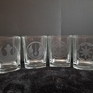 Etched Star SW Wars Pint Glass Set of 4: Pew Pew, Never Tell Me The Odds,  Dangerous To Go Solo, Rebe…See more Etched Star SW Wars Pint Glass Set of  4