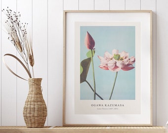 Lotus Flower Art Prints, Botanical Wall art by Ogawa Kazumasa