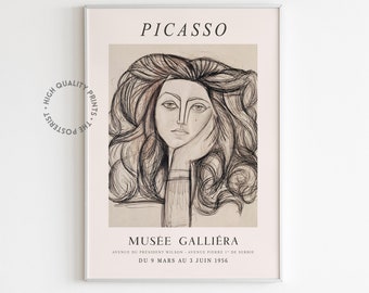 Pablo Picasso - Portrait de Françoise, Exhibition Poster Print, High Quality Art DIGITAL DOWNLOAD