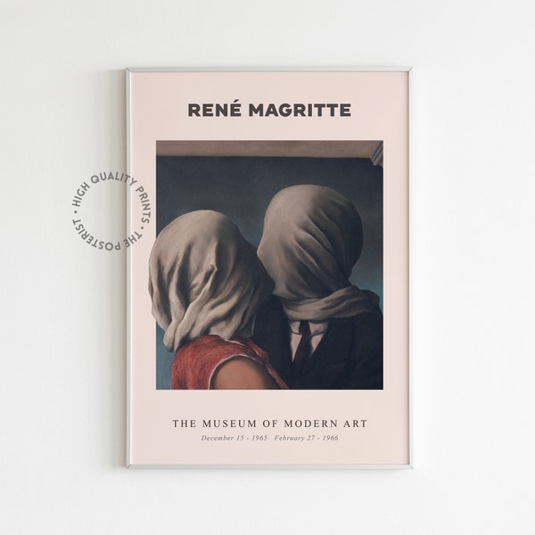 Rene Magritte - The Lovers Art Print | Exhibition Poster