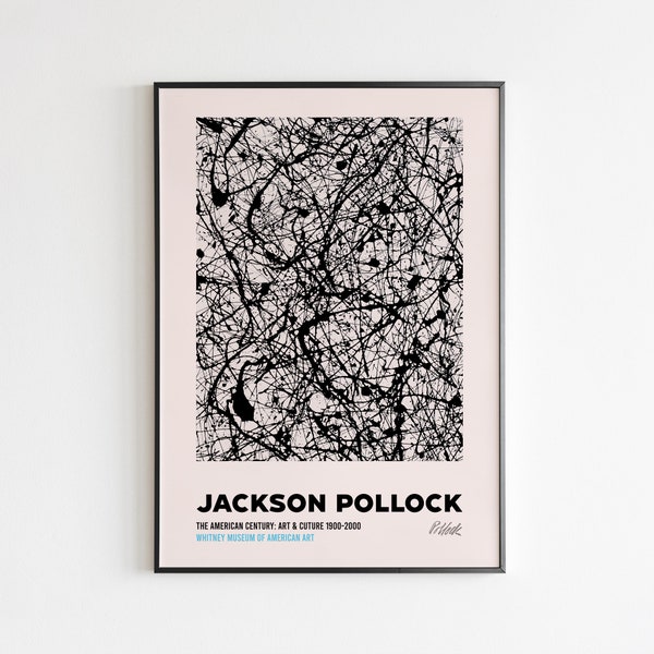 Jackson Pollock Poster | Exhibition Print | Abstract wall art | HIGH QUALITY design!