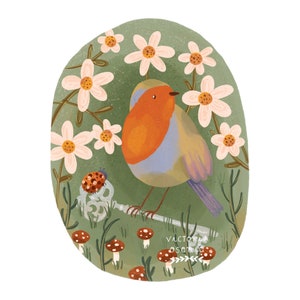 Secret Garden Robin & Pal Print 5x7"