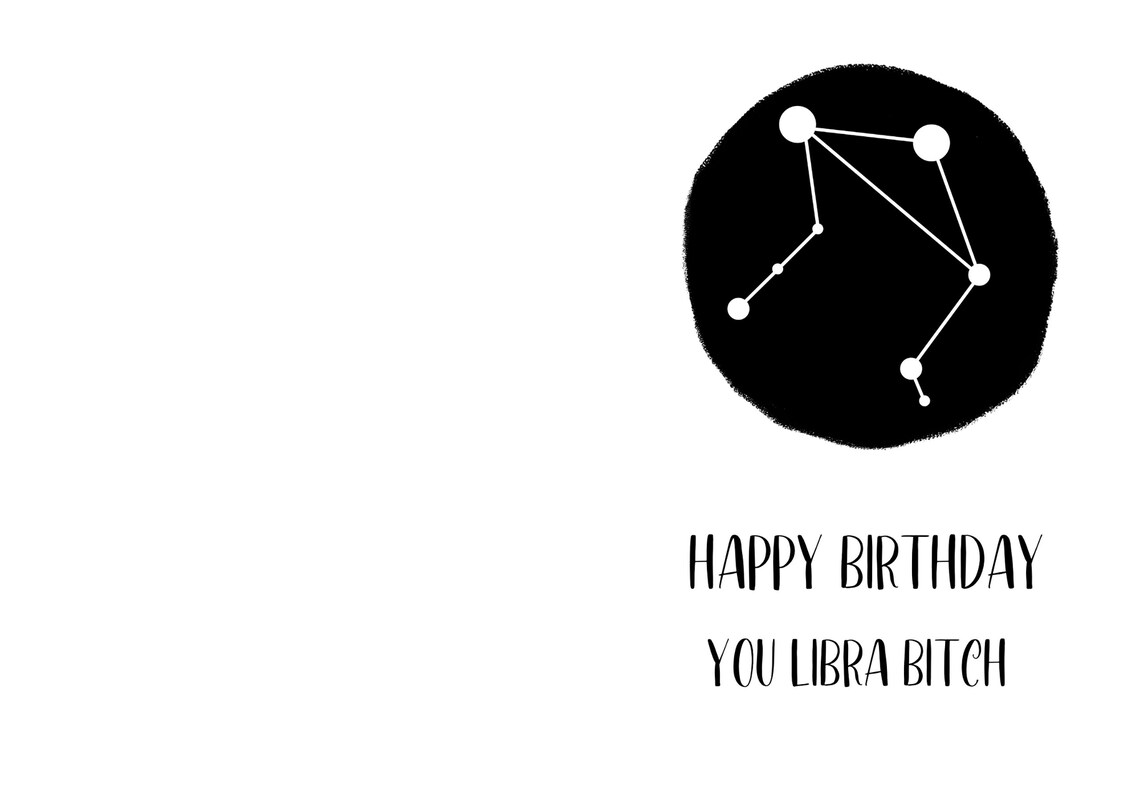Zodiac Sign Birthday Card Astrology Birthday Happy Birthday - Etsy