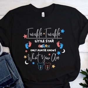 Gender Reveal Keeper Shirt - Keeper of the Gender - Gender Reveal TShirts - Twinkle Twinkle Little Start Aunt, Gender Reveal Ideas