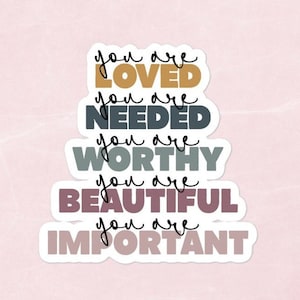 Adesivos de saúde mental, adesivo de terapia, adesivo de trauma, coisas que você precisa ouvir, lembrete positivo, adesivo positivo, afirmação positiva