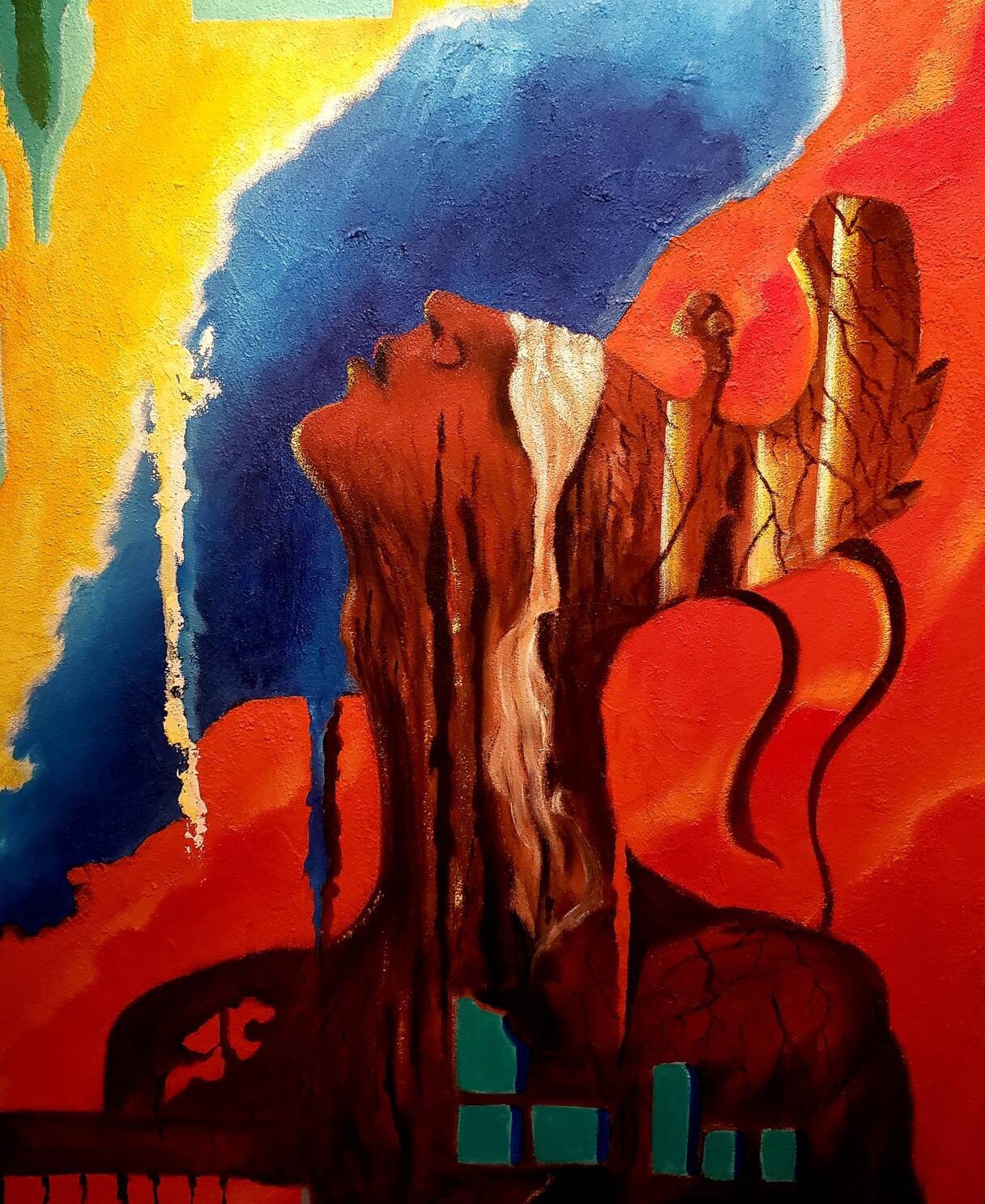 Peinture Abstraite De Visage De Pierre Autochtones, Peinture à L