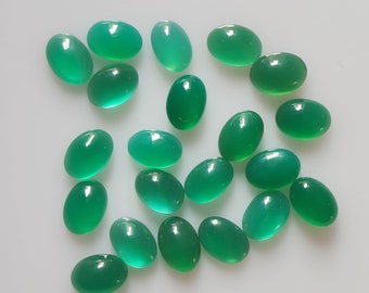 Natural AAA Green Onyx Oval Shape Cabochon Gemstone 2x3 3x4 3x5 4x6 5x7 6x8 7x9 8x10 9x11 10x12 10x14 12x14 12x16 13x18 15x20 MM Size Cab