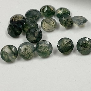 Natural AAA Excellent Quality Moss Agate Round Shape Faceted Gemstones 2MM Size. Moss Agate 2MM Cut, Moss Agate Cut, Moss Agate 2MM Round