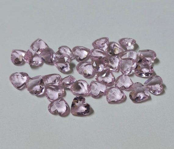 AAA Pink Quartz Heart Shape Faceted Gemstone 3MM 4MM 5MM 6MM 7MM 8MM 9MM 10MM 11MM 12MM 13MM 14MM 15MM Size. Pink Quartz Heart Cut Pink Gems