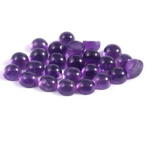 AAA Amethyst Round Shape Cabochons Gemstones 1.50 1.75 2 2.25 2.50 2.75 3 3.25 3.50 3.75 4 4.25 4.50 4.75 5 MM Size. Amethyst Round Cab