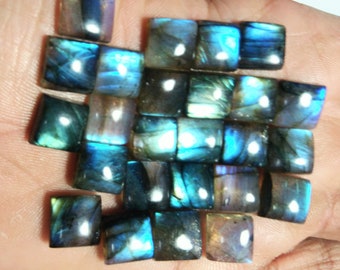 Natural Blue Fire Labradorite Square Shape Cabochons Gemstones 2MM 2.50MM 3MM 4MM 5MM 6MM 7MM 8MM 9MM 10MM 11MM 12MM 13MM 14MM 15 MM Size.