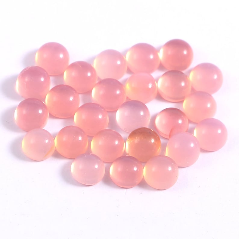 AAA Pink Opal Round Shape Cabochons Gemstones 2MM 2.50MM 3MM 4MM 5MM 6MM 7MM 8MM 9MM 10MM 11MM 12MM 13MM 14MM 15MM Size. Pink Opal Round Cab image 1