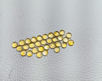 Natural AAA Yellow Citrine Round Shape Cabochon Gemstone 4MM Size. Yellow Citrine Round Cab 4MM Citrine Round Cab Lot, Excellent Quality Cab