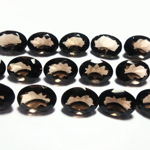 Natural Smoky Quartz Oval Shape Faceted Gemstones 2x4 2.50x5 3x5 4x6 5x7 6x8 7x9 8x10 9x11 10x12 10x14 12x14 12x16 13x18 15x20 MM Size.