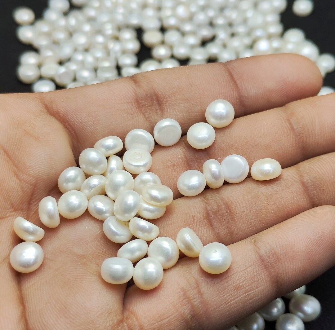 Natural Cultured Freshwater White Pearl Loose Beads - 5-14mm Mixed Size, 14.5 Inch Strand