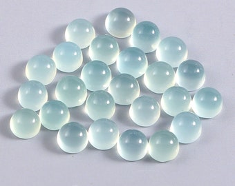 Aqua Chalcedony Round Shape Cabochons Gemstones 2MM 2.50MM 3MM 4MM 5MM 6MM 7MM 8MM 9MM 10MM 11MM 12MM 13MM 14MM 15MM Size. Chalcedony Cabs