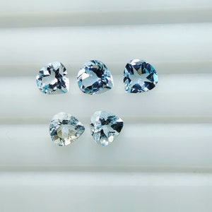 Natural AAA Aquamarine Heart Shape Faceted Gemstone 6MM Size Aquamarine Heart Cut. Excellent Quality Aquamarine 6MM Heart Cut, 6MM Heart Lot
