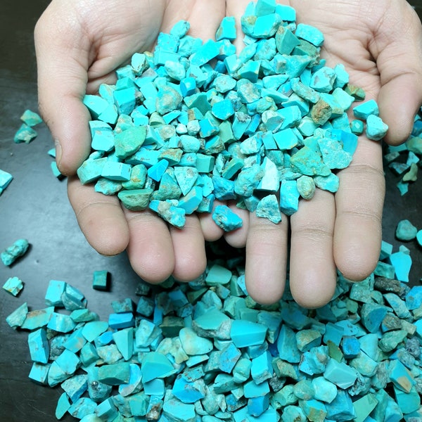 Natural American Turquoise Rough Rocks Arizona Mexican Mines Turquoise Rough Genuine Raw Turquoise Rocks Size 6MM-10MM Turquoise Slices