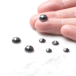 AAA Hematite Round Shape Rosecut Cabochon Gemstone 2MM 2.50MM 3MM 4MM 5MM 6MM 7MM 8MM 9MM 10MM 11MM 12MM 13MM 14MM 15MM Size. Rose cut Round