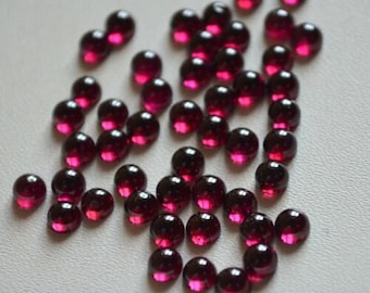 Natural AAA Excellent Quality Rhodolite Garnet Round Shape Cabochon Gemstone 3MM Size. 3MM Round Cab, Top Quality Rhodolite Garnet 3MM Round