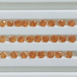 Selenite Round Shape Faceted Gemstone 1.50MM 2MM 2.50MM 3MM 4MM 5MM 6MM 7MM 8MM 9MM 10MM 11MM 12MM 13MM 14MM 15MM Size. Selenite Round Cut