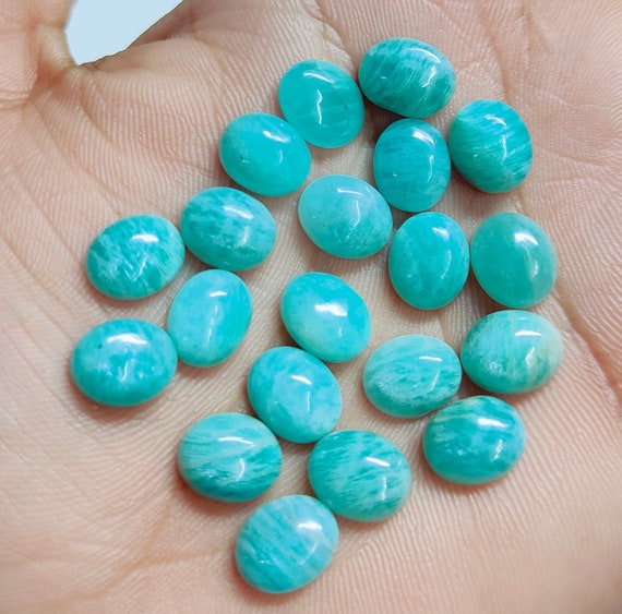 Natural AAA Amazonite Oval Shape Cabochon Gemstone 2x3 3x4 3x5 4x6 5x7 6x8 7x9 8x10 9x11 10x12 10x14 12x14 12x16 13x18 15x20 MM Size. Cab