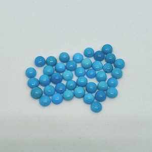 Natural AAA Sleeping Beauty Arizona Turquoise Round Shape Cabochon 1.50 1.75 2 2.25 2.50 2.75 3 3.25 3.50 3.75 4 4.25 4.50 4.75 5 MM Sizes.