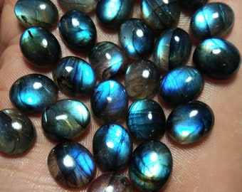 Blue Fire Labradorite Oval Shape Cabochon Gemstone 2x4 2.50x5 3x5 4x6 5x7 6x8 7x9 8x10 9x11 10x12 10x14 12x14 12x16 13x18 15x20 MM Size.