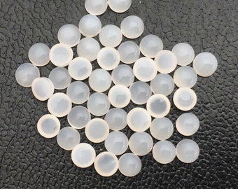Natürlicher AAA Weißer Mondstein Runde Form Cabochon Edelstein 2 MM 2,50 MM 3 MM 4 MM 5 MM 6 MM 7 MM 8 MM 9 MM 10 MM 11 MM 12 MM 13 MM 14 MM 15 MM Größe. Cabochon Lot