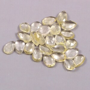 Natural Lemon Quartz Teardrop Shape Rosecut Cabochon Gemstones 2x3 3x4 3x5 4x5 4x6 5x6 5x7 5x8 6x9 7x10 7x11 8x12 9x13 10x15 12x16 MM Size.