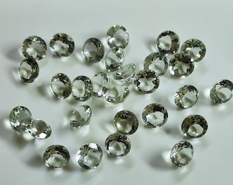 Natural Green Amethyst Round Shape Faceted Gemstone 3MM 4MM 5MM 6MM 7MM 8MM 9MM 10MM 11MM 12MM 13MM 14MM 15MM Size. Prasiolite Round Cut Gem