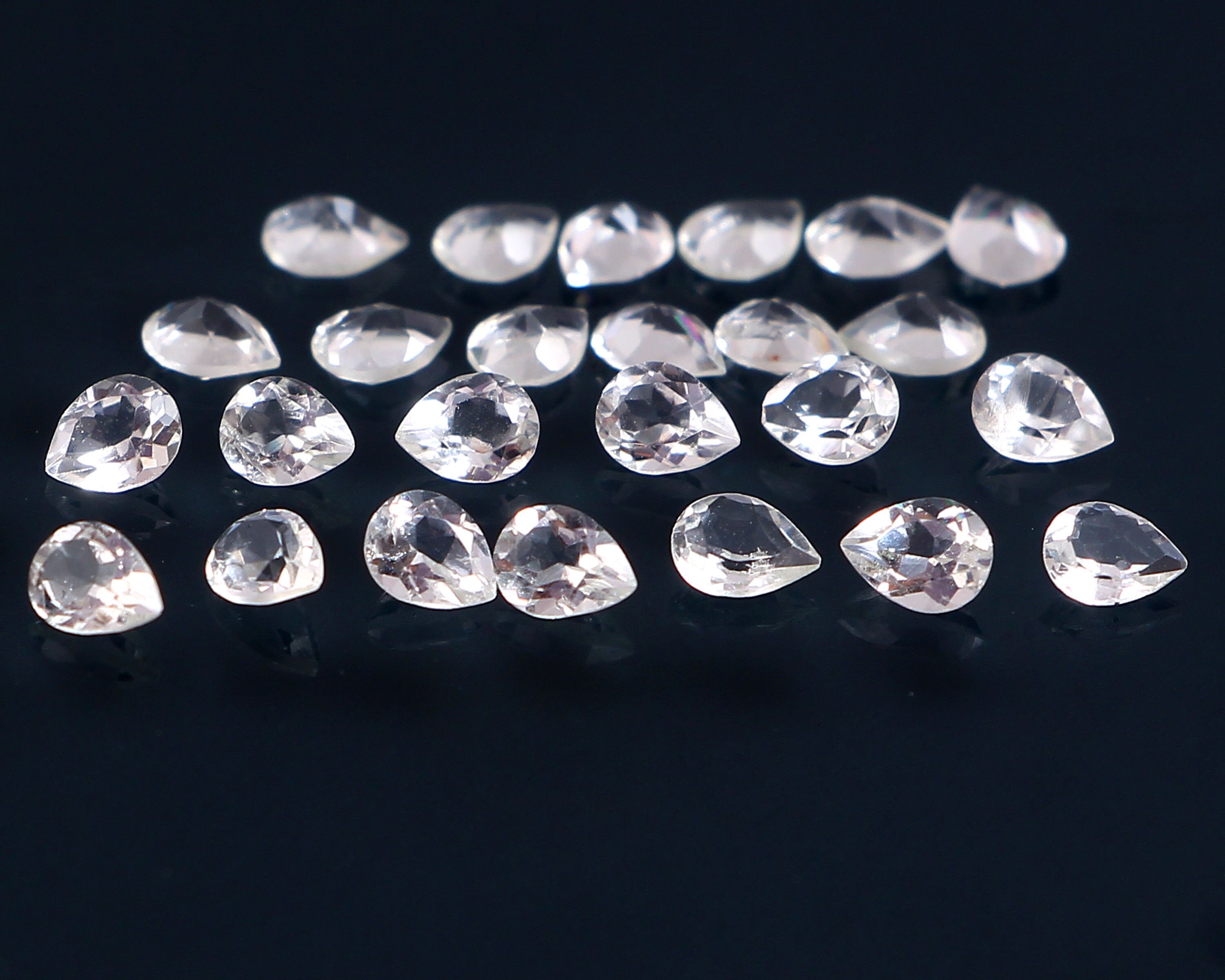 Crystal Quartz Teardrop Shape Faceted 2x3 3x4 3x5 4x5 4x6 5x6 5x7