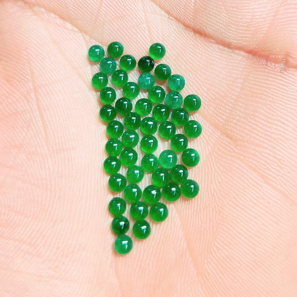 AAA Green Jade Round Shape Cabochons Gemstones 2MM 2.50MM 3MM 4MM 5MM 6MM 7MM 8MM 9MM 10MM 11MM 12MM 13MM 14MM 15MM Size. Green Jade Cab Lot