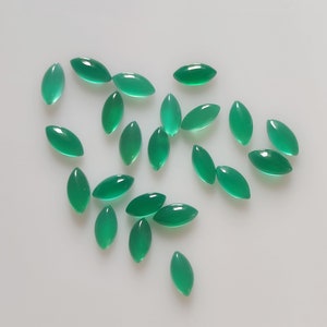 Piedra preciosa cabujón de ónix verde natural con forma de marquesa de 2 x 4 mm, 2,5 x 5 mm, 3 x 6 mm, 4 x 8 mm, 5 x 10 mm, 6 x 12, 7 x 14, 8 x 16, 9 x 18, 10 x 20 mm.